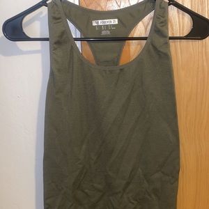 Olive green athletic tank top